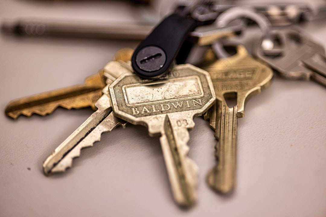 a key chain with a key